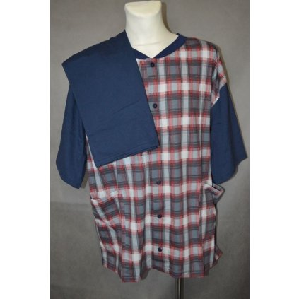 4049 Pyžamo bavlna, na knoflíky s kapsama,4XL,5XL