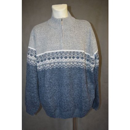 4116 teplý svetr na kr. zip, 5XL