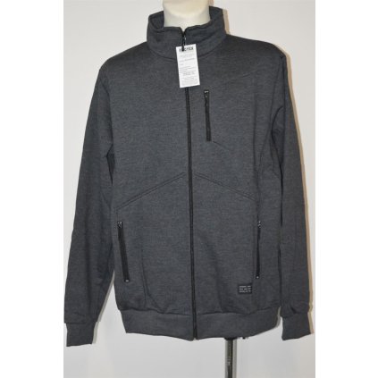 4204 Mikina šedá, na zip, 5XL