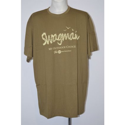 4324 Pánské khaki triko, 4XL,5XL prodloužené