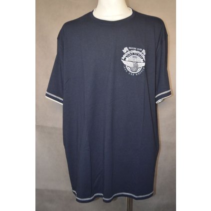 4334  Triko tm. modré potisk, vel.5XL