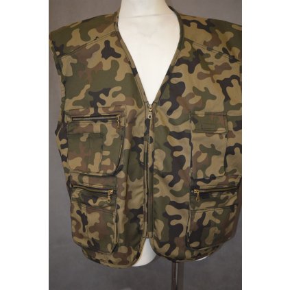 4341 Pánská  maskáčová vesta bez rukávů, na zip,4 XL-8XL