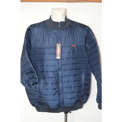 4136 Pánská moderní, tm. modrá, prošívaná bunda, 5XL,7XL