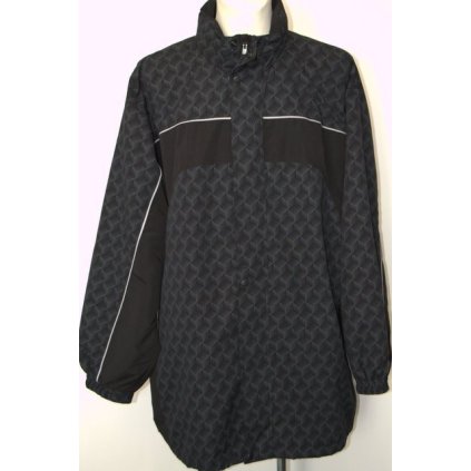 4122 Jarní černá bunda s jemným potiskem - obvod 150 cm