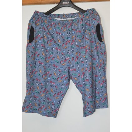 4296 Kraťasy úpletové, vzor auta, vel. 4-8 XL