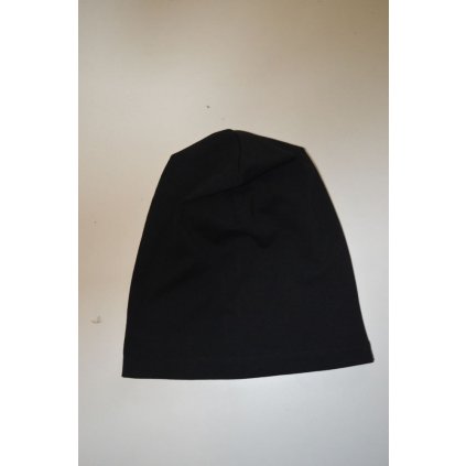 8005  dětská čepička UNI, černá, dvojitá