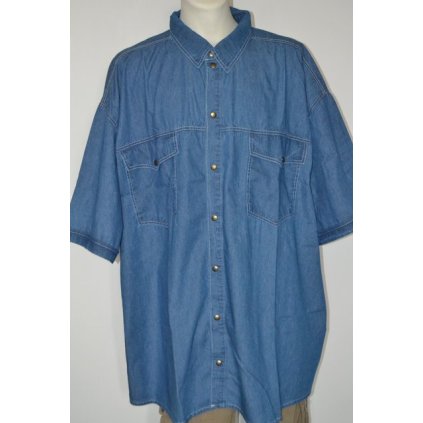 4276 Riflová košile, kr. rukáv,   140 - 200 cm