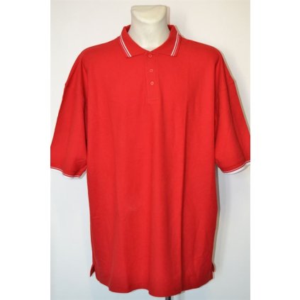 4329  Polokošile červená, kr. rukáv,  vel.150-170cm