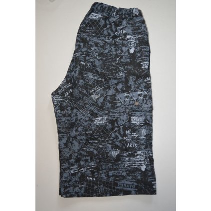 4516 Černé kraťasy s potiskem, do gumy, 120 cm