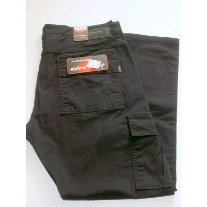 4457 Černé kapsáčové kalhoty -  riflový střih, pas 112 - 156 cm