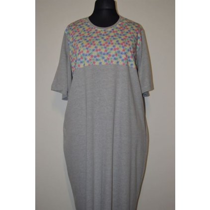 1340 Dámská noční košile s kr. rukávem , vsadka,3XL-10XL
