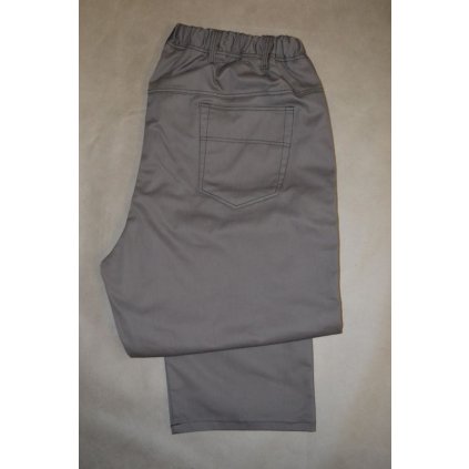 4583 tm. šedé oudorové kalhoty, vel. 3XL-7 XL