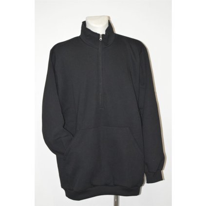 4496 Černá mikina, kr. zip 4XL,6XL