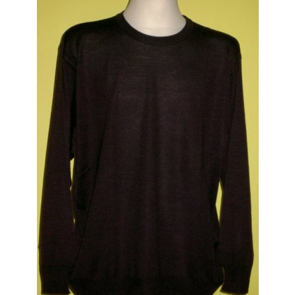 4288 Svetr slabší úpletový,ke krku,  černý, hnědý, khaki, v.60