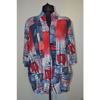 1549 Dámská pestrá halenka na zip,vel 62