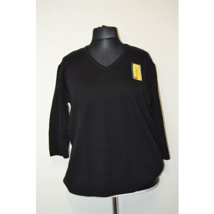 1092  černý jednobarevný svetřík, 3/4 rukáv, 4 XL