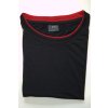 4332 Triko v triku - jednobarevné s barevným lemem u krku a rukávů, kr. rukáv, různé barvy - obvod hrudníku: 140 - 180 cm