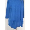 1398 Dámská úpletová halenka, modrá, efekt 2V1, vel. 3XL