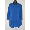 1398 Dámská úpletová halenka, modrá, efekt 2V1, vel. 3XL