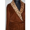 1056  župan luxusní huňatý, leopardí vzor,  vel. M -obvod 124  cm