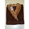 1056  župan luxusní huňatý, leopardí vzor,  vel. M -obvod 124  cm
