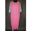 1528 růžová noč. košile, kr. rukáv,vel. 4XL-10XL