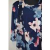 1402 Tm. modrá květovaná halena, efekt 2v1, vel. 2XL