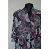 1130 Dámská  halenka na zip,  černo-tm. modro-bordo-bílý vzor, vel 58