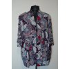 1130 Dámská  halenka na zip,  černo-tm. modro-bordo-bílý vzor, vel 58
