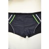 4054 Plavky s nohavičkou, černé s proužky vel. 2 XL