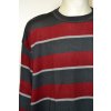 4436 Pánský svetr bordo-šedý pruh - vel.  6XL
