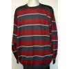 4436 Pánský svetr bordo-šedý pruh - vel.  6XL