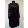 1435 černé společenské šaty s průhlednými rukávy, vel. 52
