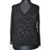 1396 Černá halena se stříbrným potiskem - obvod hrudníku: S  cm - SLEVA!!!