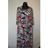 1179 Dámské šaty, princes, bílo-černo-bordo, vzor, 2 XL , boky 150 cm