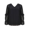 1090  Dámská společ. halena černá, volánkové rukávy, vel. 54, 56