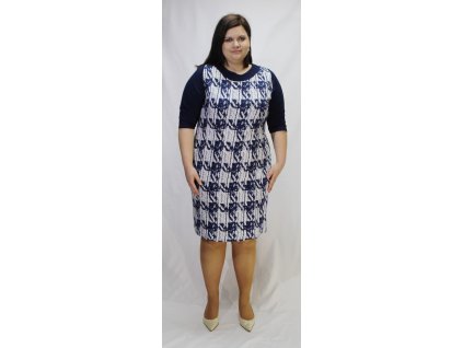 Šaty modro-bílé