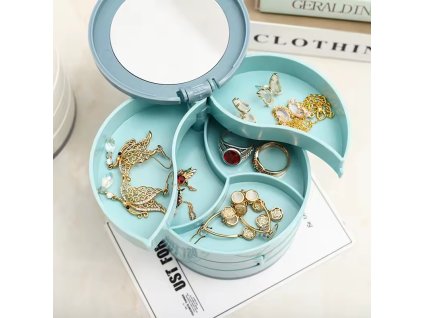 Rozkladací box na bižutériu so zrkadlom