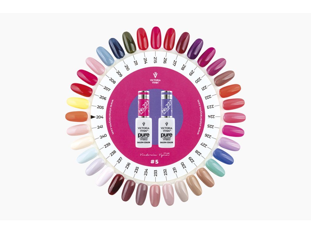 Victoria Vynn Color Chart 05 – Pure Creamy Hybrid 204–241 – professzionális színmintakártya