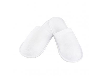 Szilárd frottír papucs - fehér