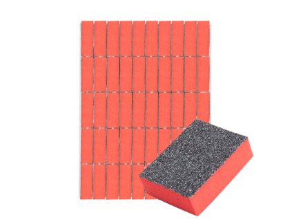 Mini csiszolóblokk körmökhöz, piros – 60 db, 100/180 grit
