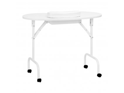 Műkörmös asztal, műkörmösasztal összecsukható fehér + táska