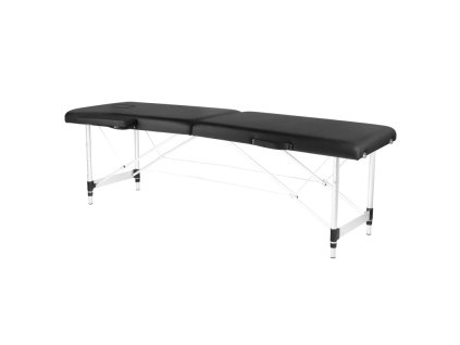 Összecsukható masszázságy KOMFORT 2 alumínium - fekete