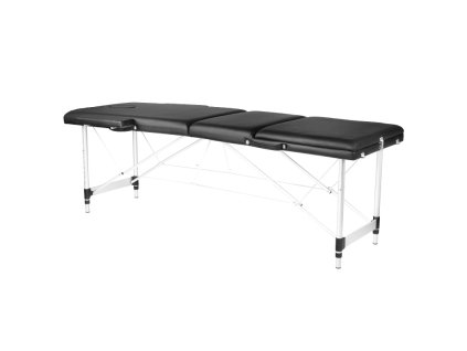 Összecsukható masszázságy KOMFORT 3 alumínium - fekete