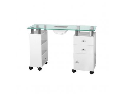 Műkörmös asztal, műkörmösaszta porelszívóval, Fehér