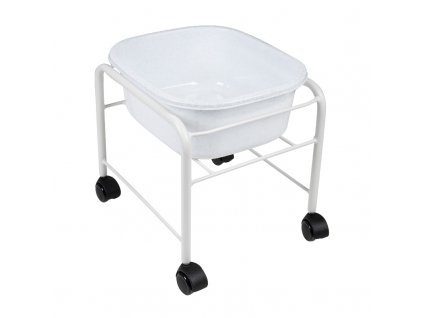 Kocsi pedikűrös kád – fehér, állítható magasságú pedikűr tál