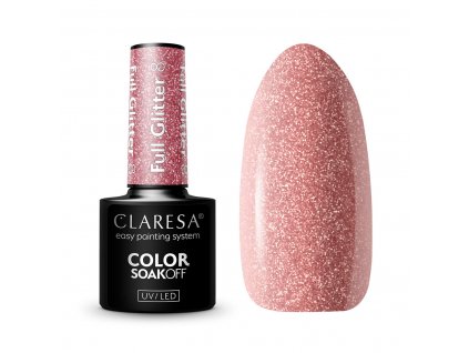 CLARESA FULL GLITTER 8 – Hibrid lakk rózsaarany csillogással