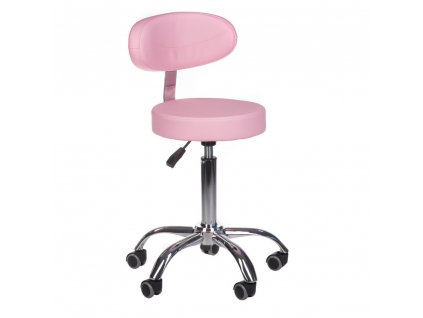 Kozmetikai szék, nyeregszék háttámlával, rózsaszín