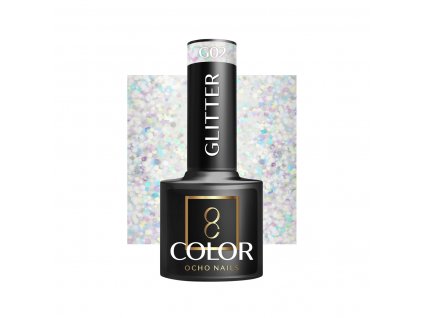 OCHO NAILS Hibrid Géllakk, körömlakk Glitter G02 -5 g