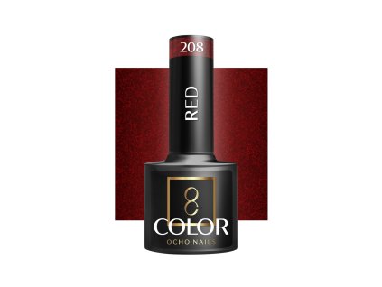 OCHO NAILS Hibrid Géllakk, körömlakk Red 208 -5 g